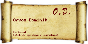 Orvos Dominik névjegykártya
